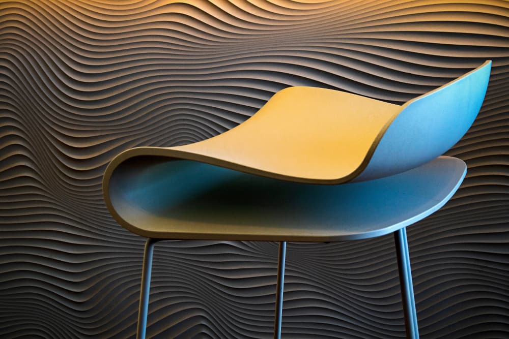 Elegant Curved Stool by Eric Mattheyses — canvas wall art