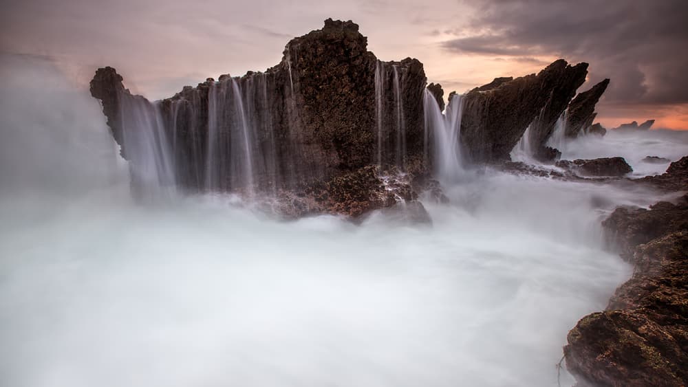 Misty Coastal Sunset by Gunarto Song — canvas wall art
