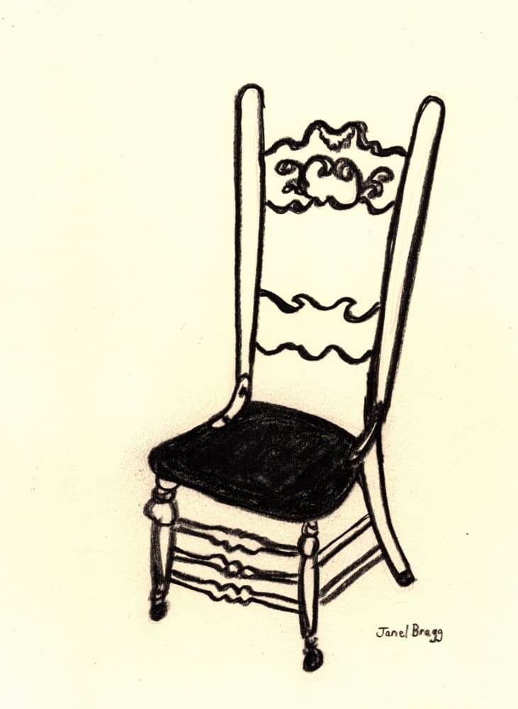 Rustic Antique Chair Drawing by Janel Bragg — canvas wall art
