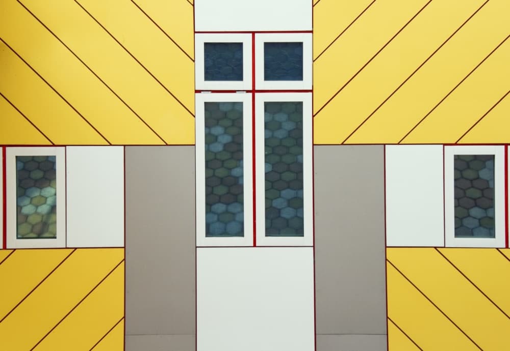 Yellow Cube Architecture by Heidi Bartsch — canvas wall art