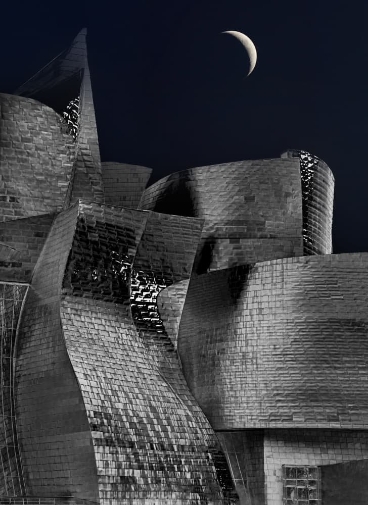 Modern Architecture Moon by Yuan Su — canvas wall art