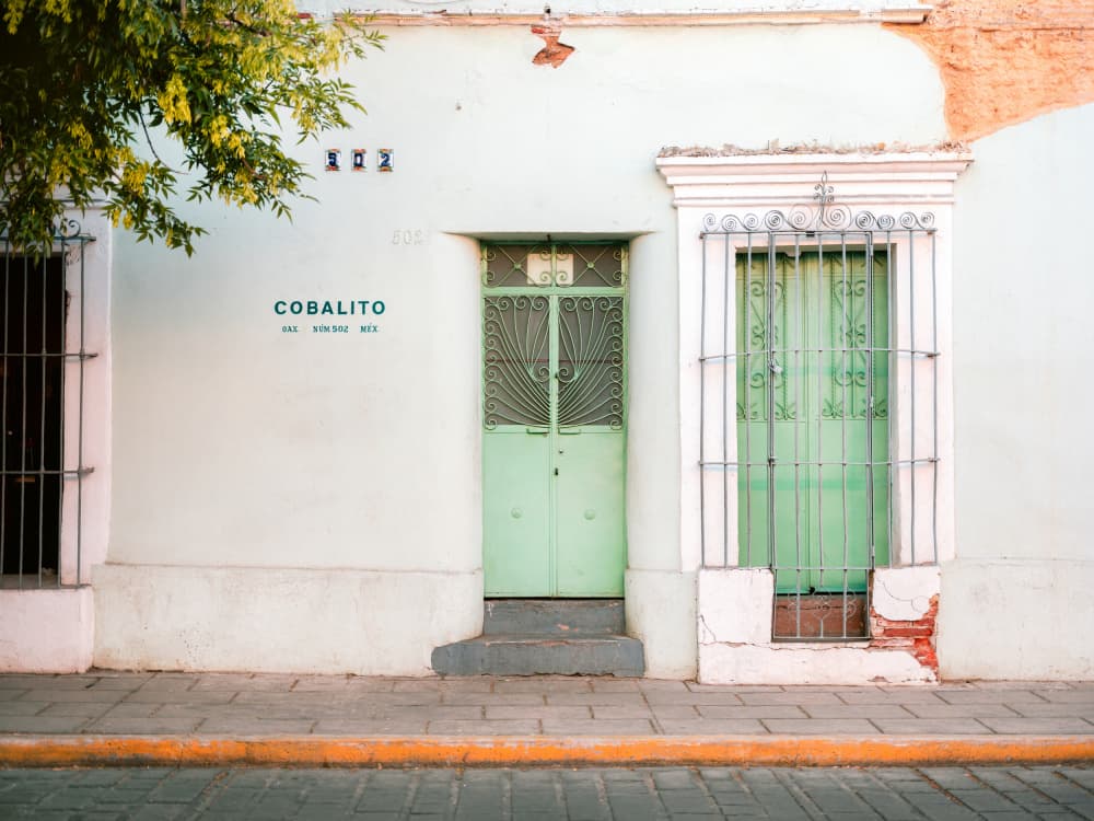 Oaxacan street | Colorful pastel Mexico photography by Raisa Zwart — canvas wall art
