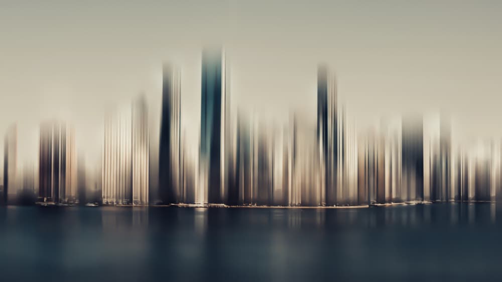 Abstract Cityscape Reflection by Marcus Hennen — canvas wall art