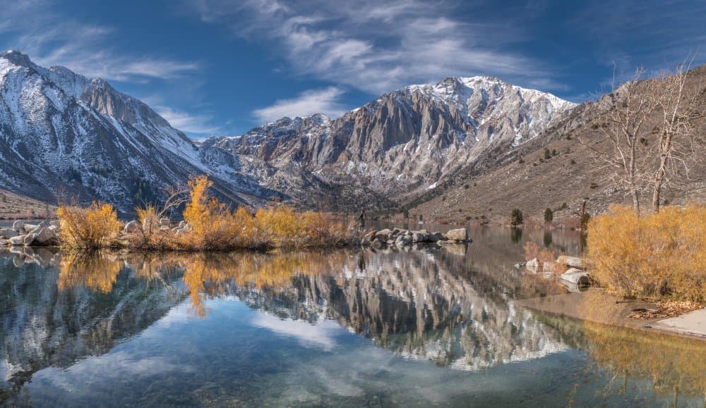Snowy Peaks Autumn Lake by Jeffrey C. Sink — canvas wall art
