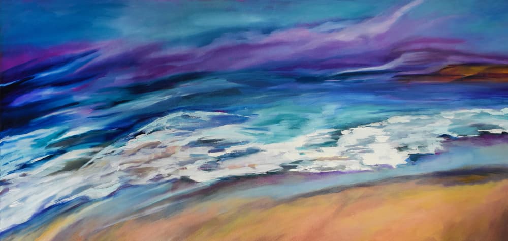 Vibrant Ocean Waves by Maxine Shore — canvas wall art