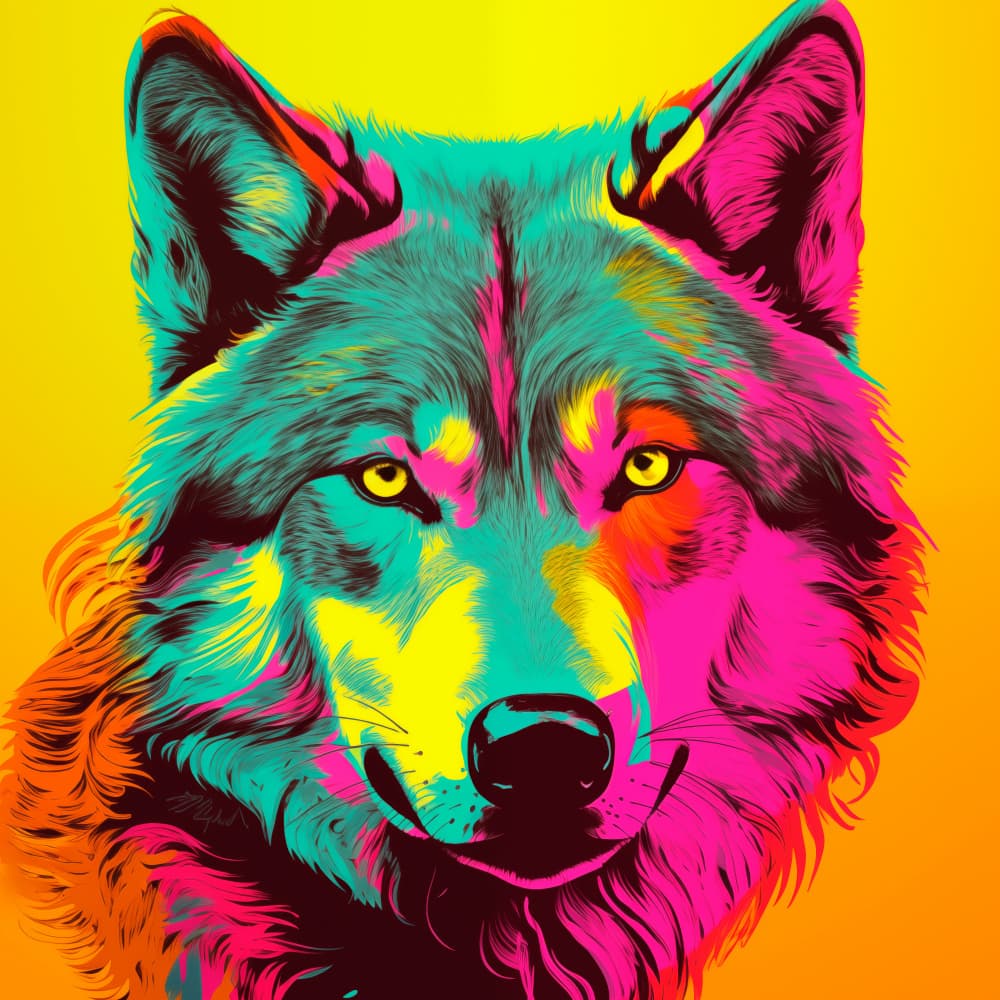 Vibrant Wolf Portrait by Andreas Magnusson — canvas wall art