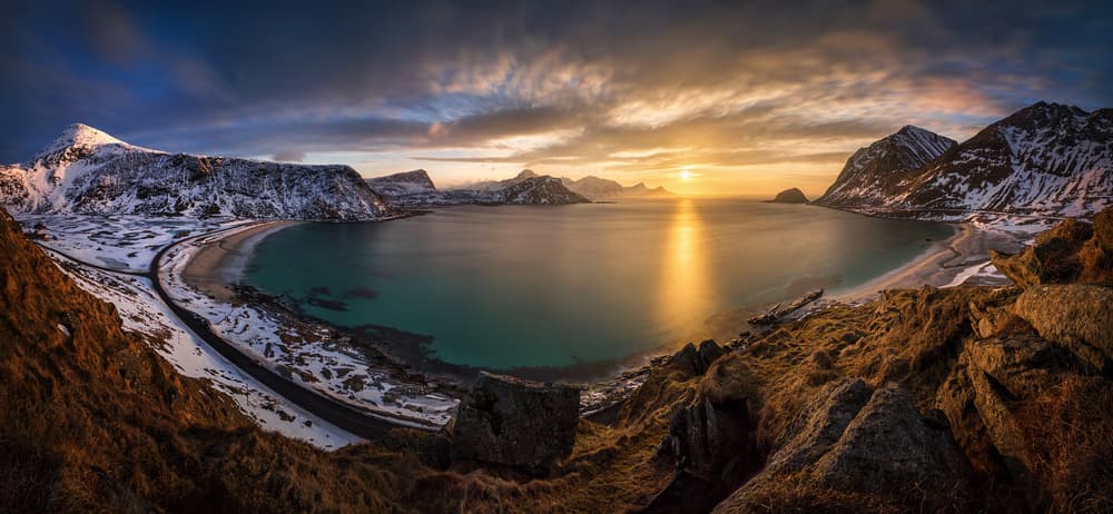 Golden Winter Coast by Wojciech Kruczynski — canvas wall art