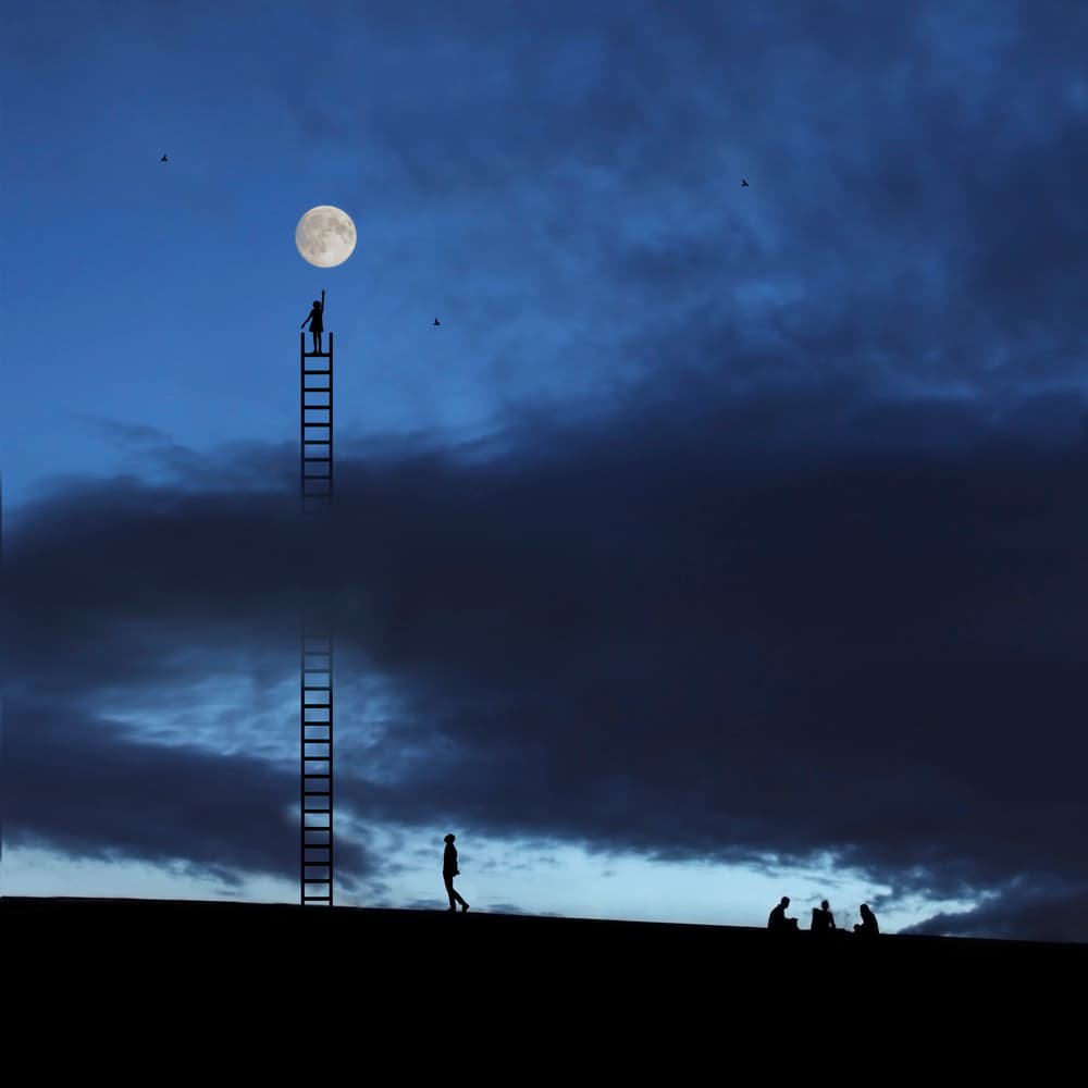Reaching for the Moon by Victoria Glinka — canvas wall art