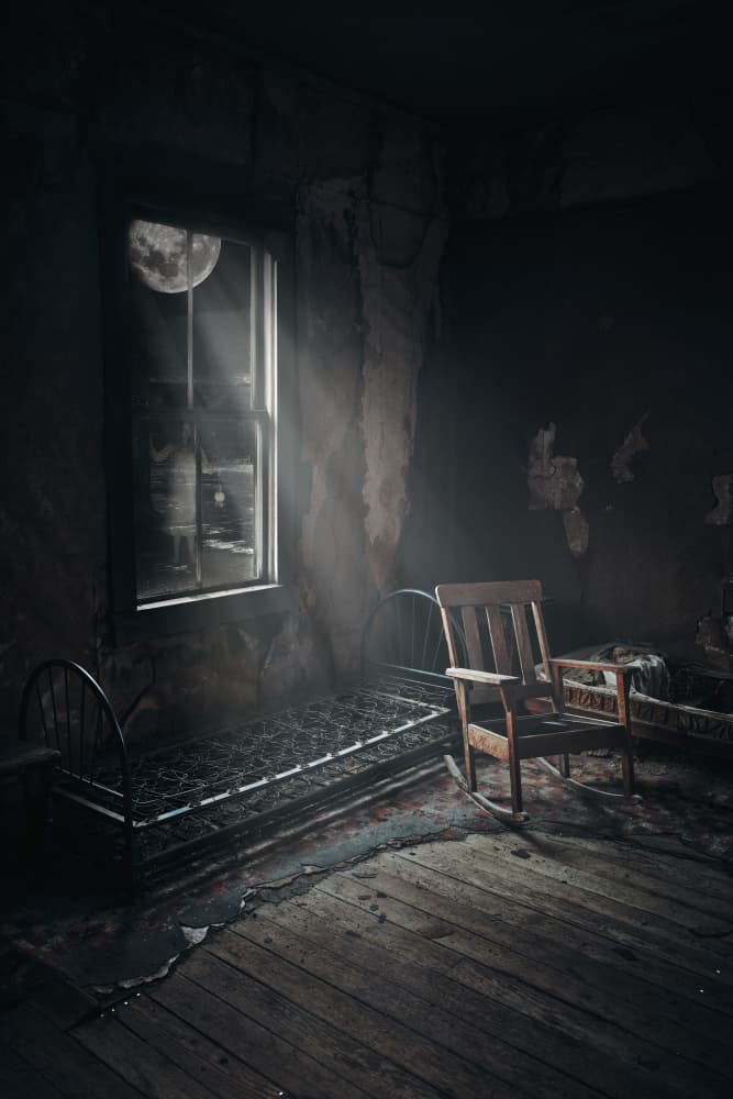 Moonlit Abandoned Room by Peter Schade — canvas wall art