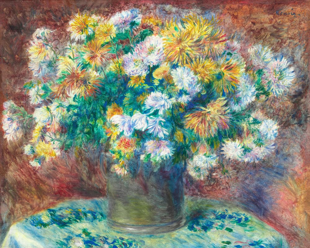 Chrysanthemums by Pierre Auguste Renoir — canvas wall art
