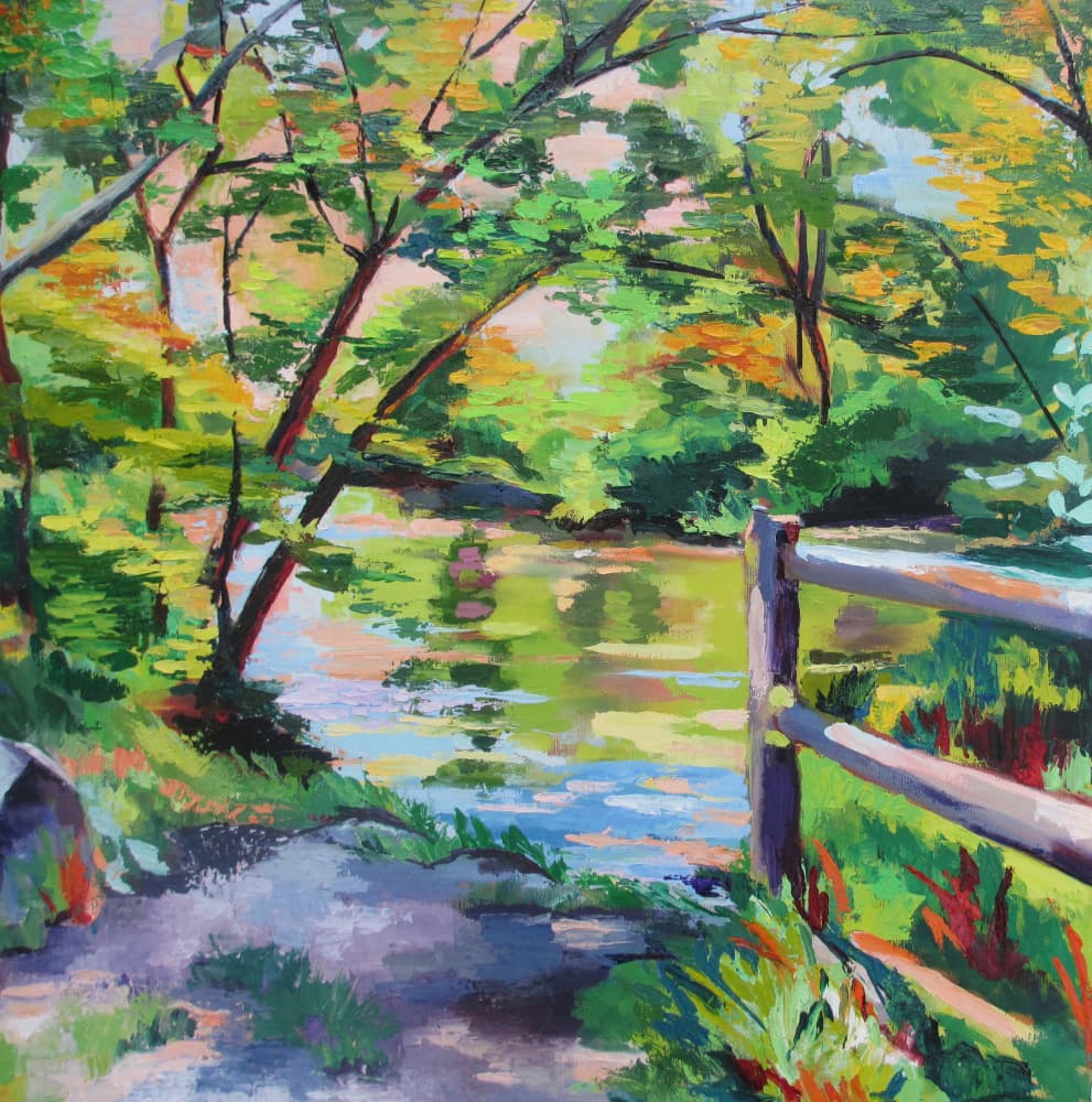 Serene River Path by Maxine Shore — canvas wall art