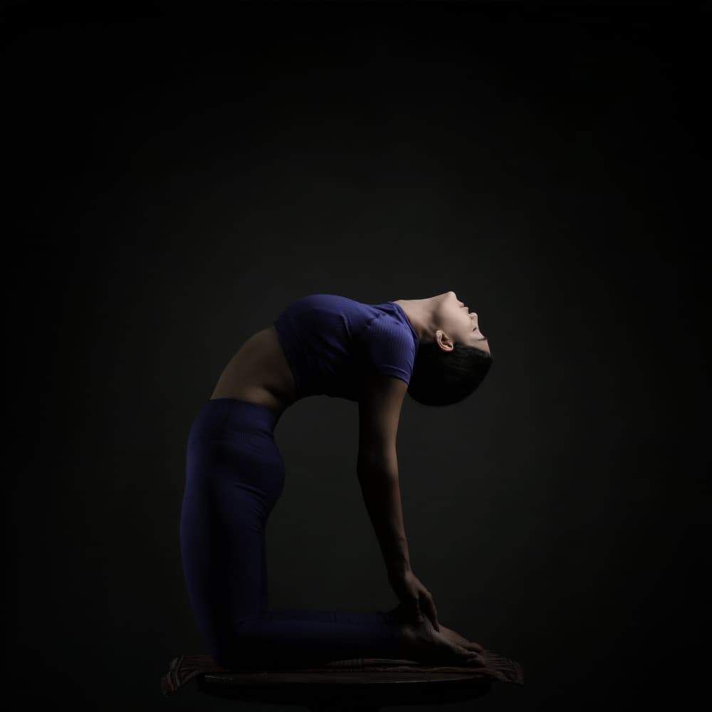 Graceful Yoga Backbend by Moein Hasheminasab — canvas wall art
