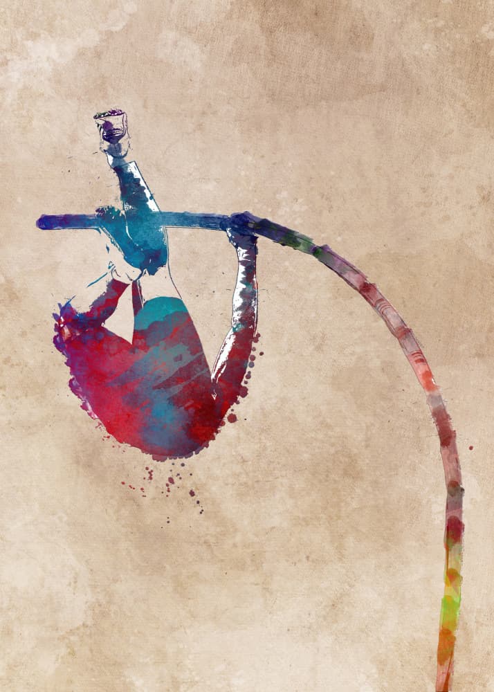 Dynamic Pole Vault Splash by Justyna Jaszke — canvas wall art
