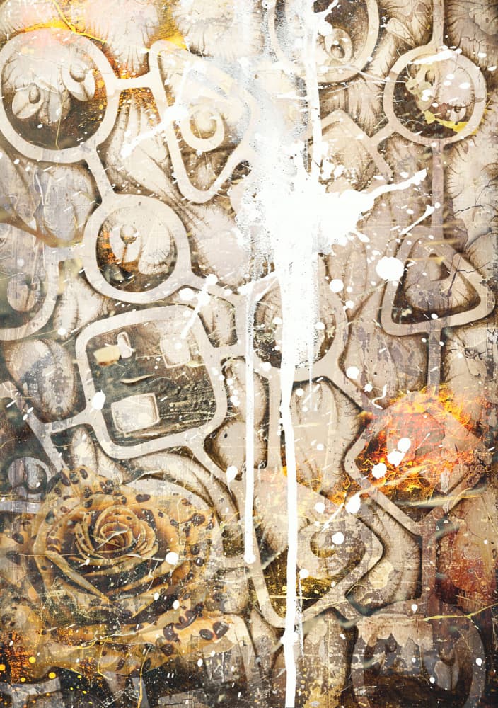 Abstract Grunge Rose by Rafal Kulik — canvas wall art