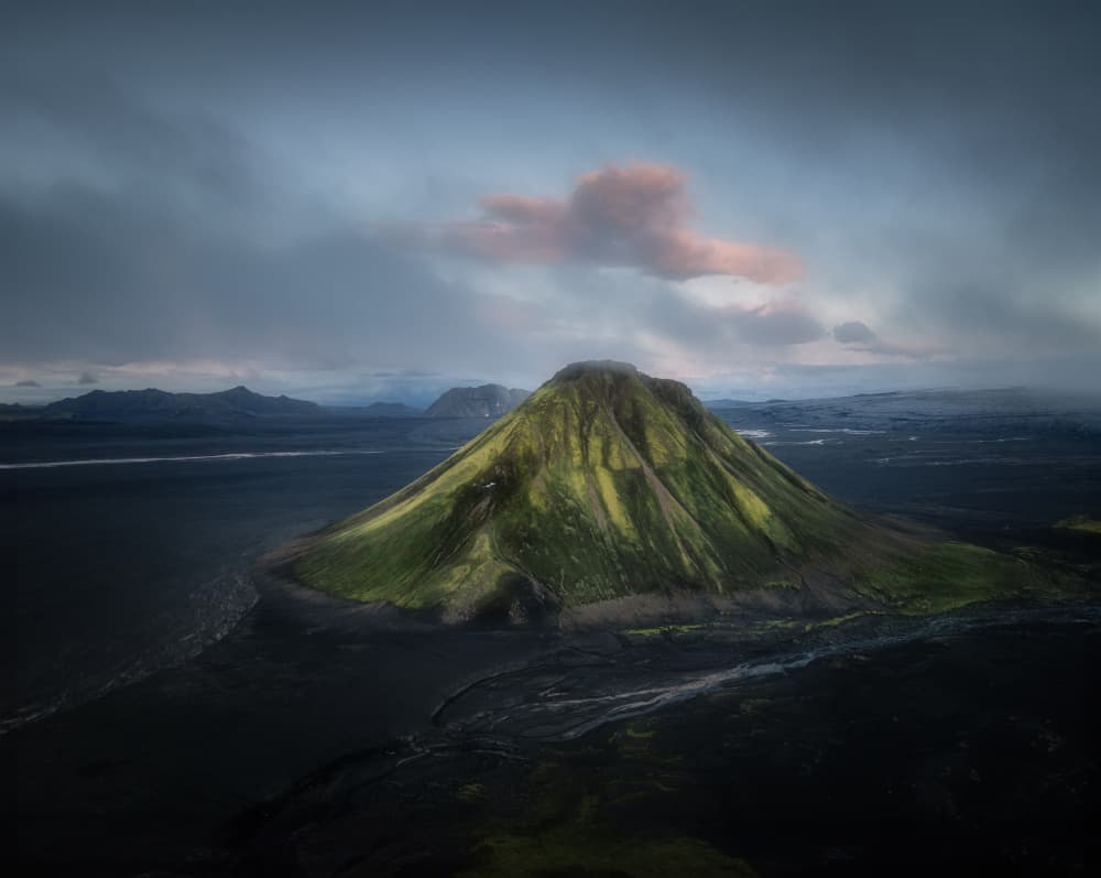 Volcanic Green Mountain by Willa Wei — canvas wall art