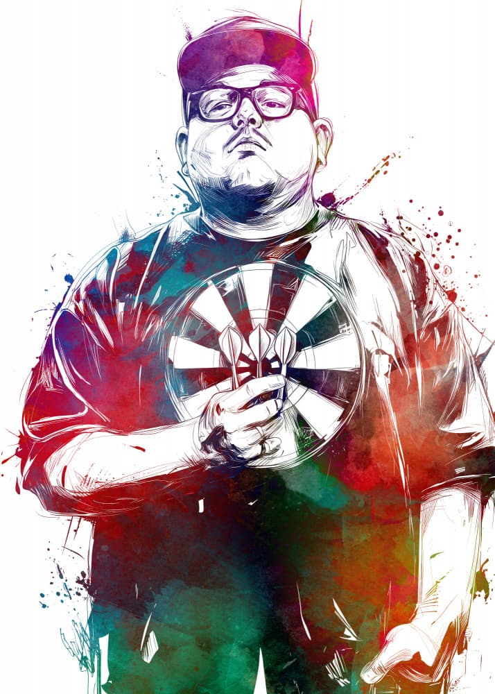 Confident Darts Player by Justyna Jaszke — canvas wall art