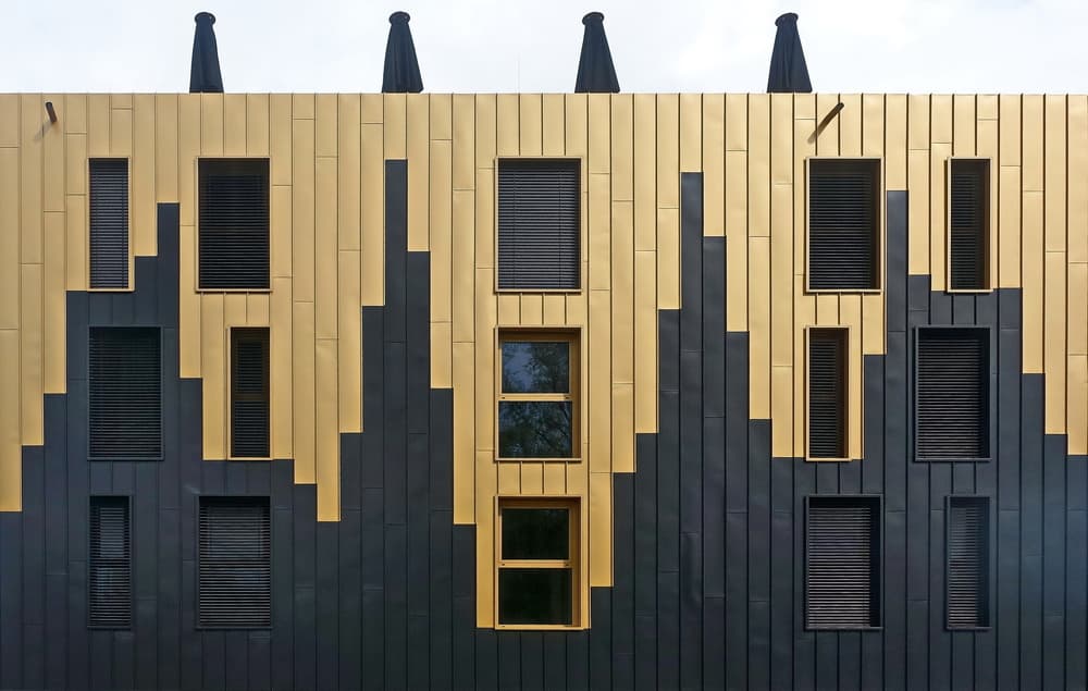 Golden Black Facade Pattern by Hans Peter Rank — canvas wall art