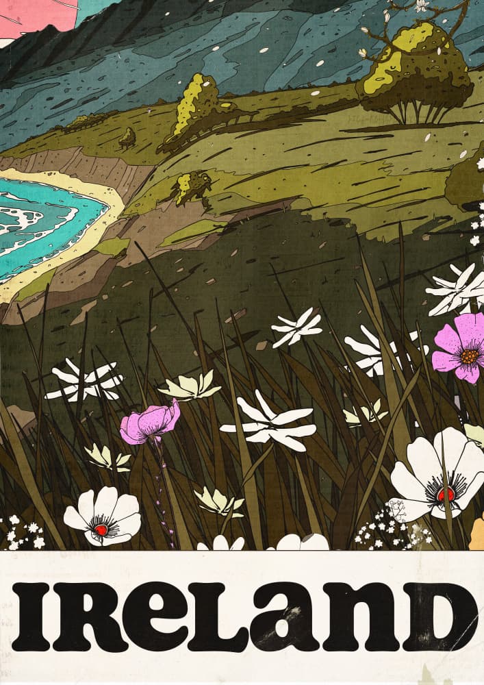 Ireland Wildflower Coast by Nicholas — canvas wall art