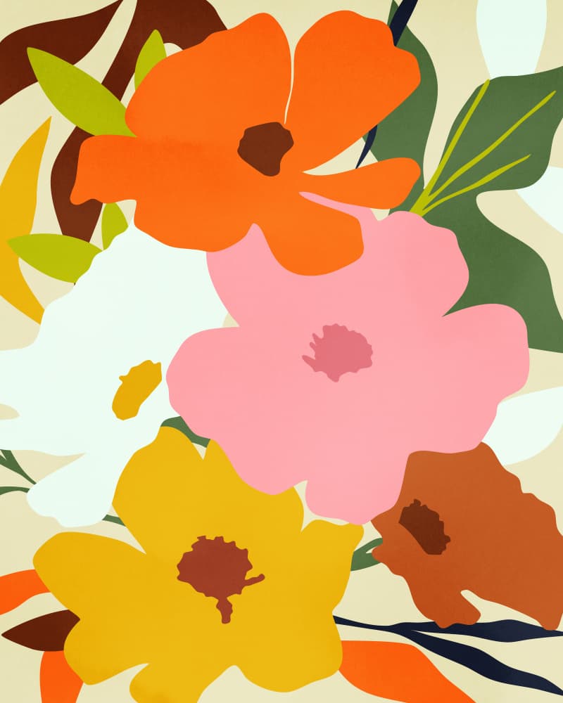 Colorful Abstract Flowers by Uma Gokhale — canvas wall art