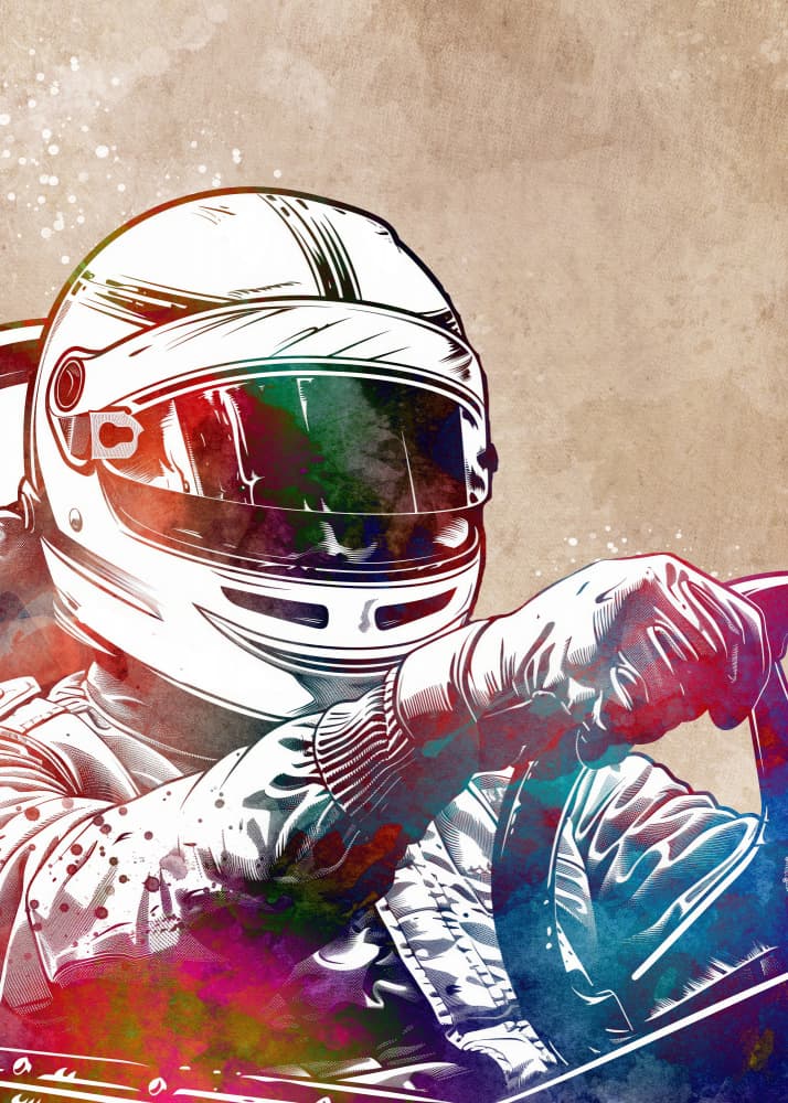Colorful Racing Driver by Justyna Jaszke — canvas wall art
