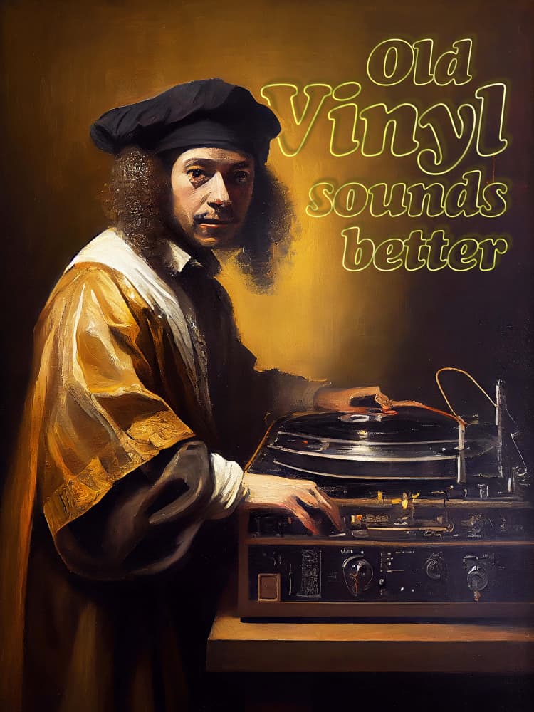 Old Vinyl Sounds Better by Dikhotomy — canvas wall art