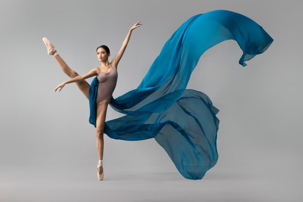 Graceful Ballerina With Flowing Fabric by Lisdiyanto Suhardjo — canvas wall art