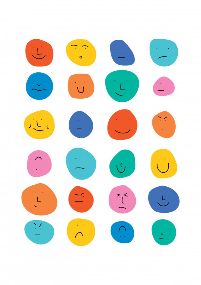 Colorful Emotional Faces by Frankie Kerr-Dineen — canvas wall art