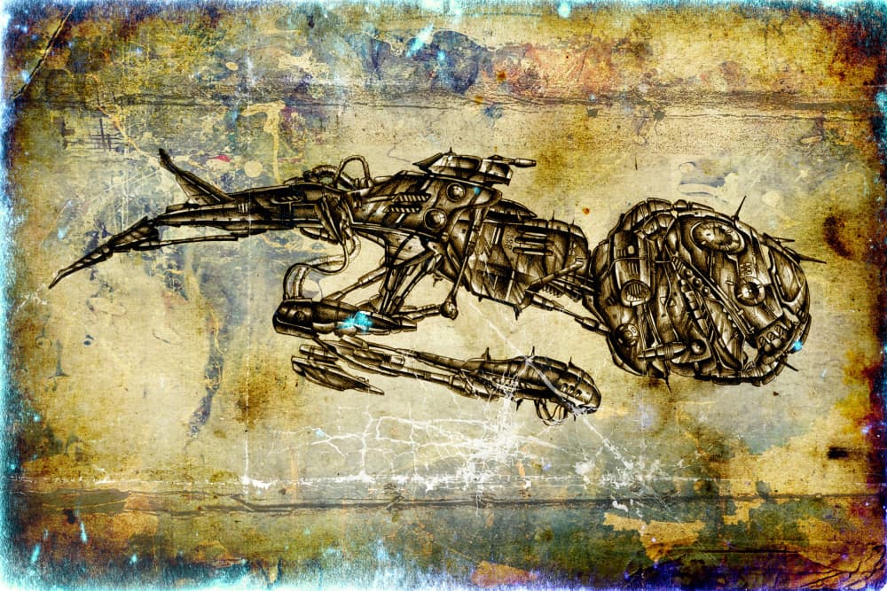 Futuristic Grunge Creature by Rafal Kulik — canvas wall art