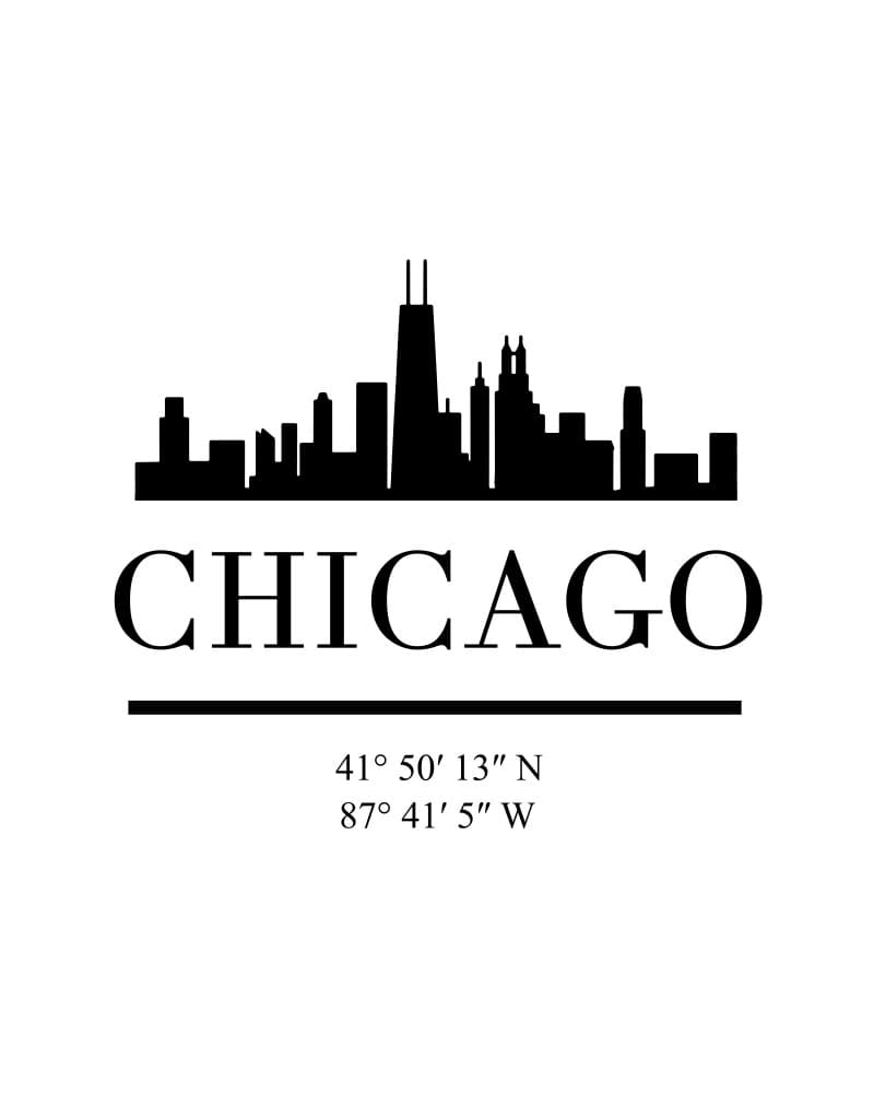 Chicago Skyline Coordinates by Emiliano Deificus — canvas wall art