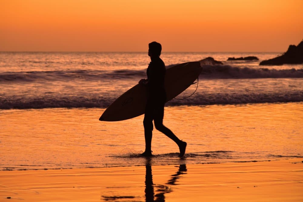 Golden Hour Surfer by Victor Zhang — canvas wall art
