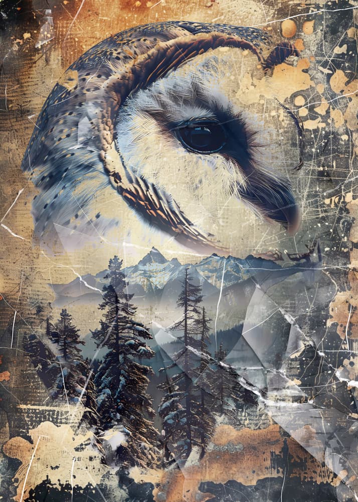 Mystical Owl Mountain Forest by Rafal Kulik — canvas wall art
