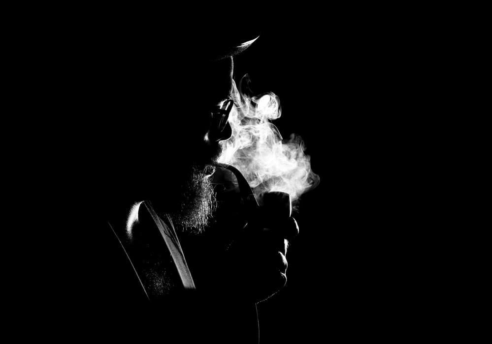 Pensive Man Pipe Smoke by Paulo Medeiros — canvas wall art