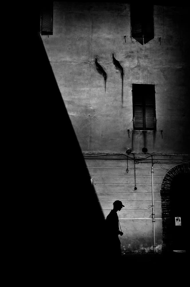 Mysterious Street Silhouette by Antonio Grambone — canvas wall art