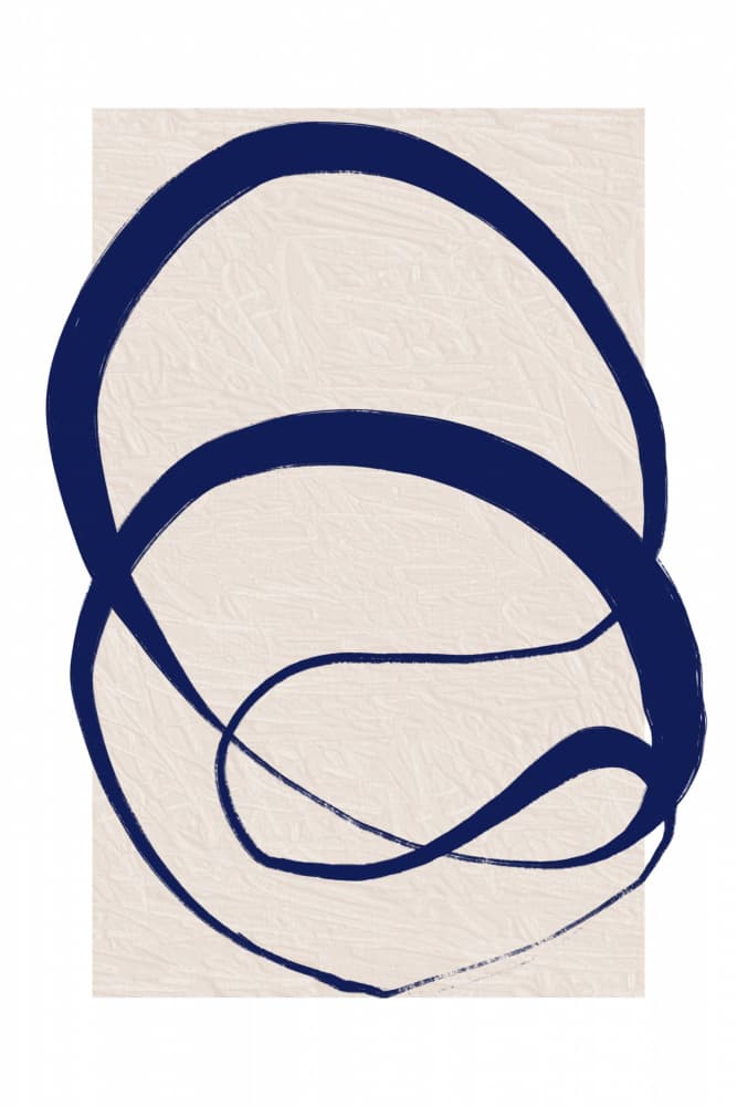 Navy Abstract Loops by Sally Ann Moss — canvas wall art