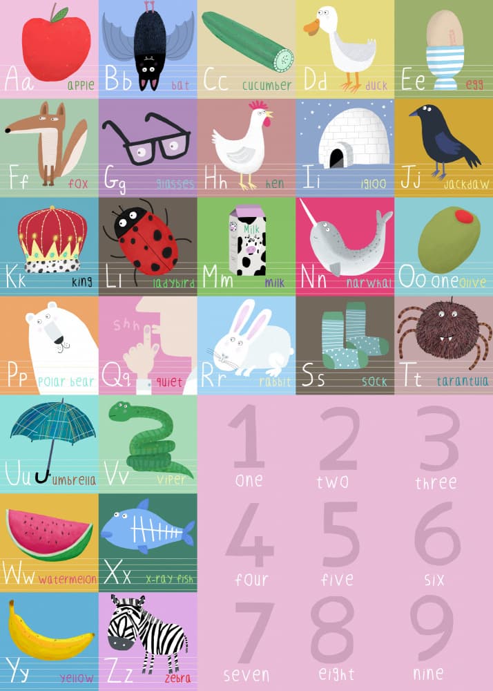 Playful Alphabet Numbers by Carla Daly — canvas wall art