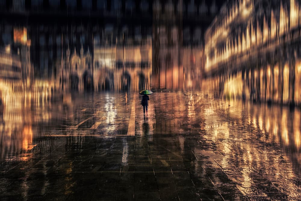 Rainy City Reflections by Massimo Della Latta — canvas wall art
