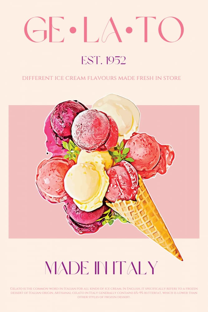 Sweet Italian Gelato by Nazma Khokhar — canvas wall art