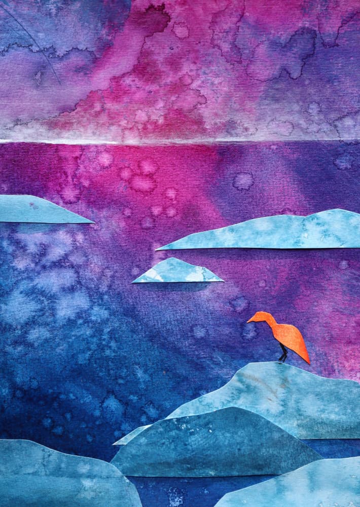 Dreamy Orange Bird by Ania Witwitzka — canvas wall art