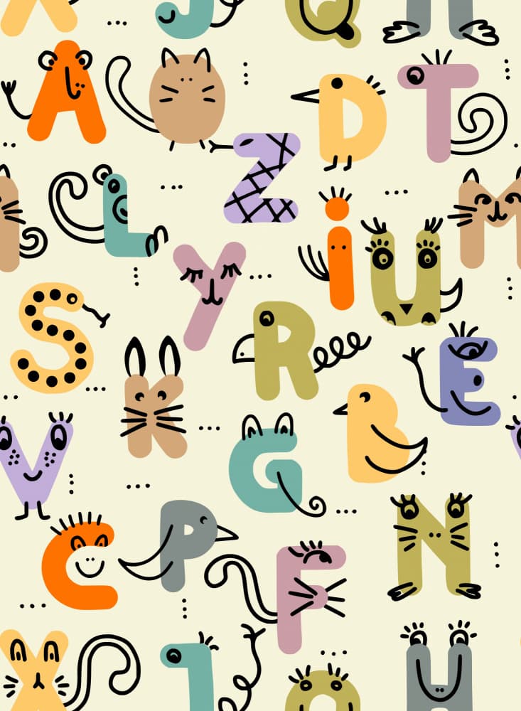 Whimsical Animal Alphabet by Annick — canvas wall art