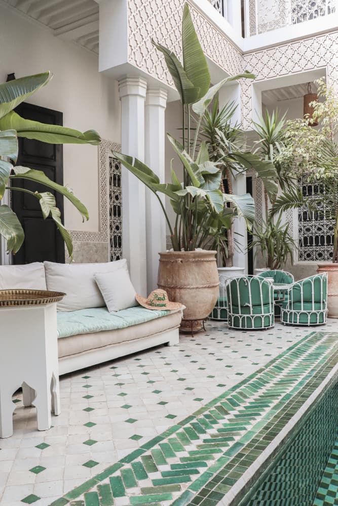 Moroccan Riad Courtyard Oasis by Henrike Schenk — canvas wall art