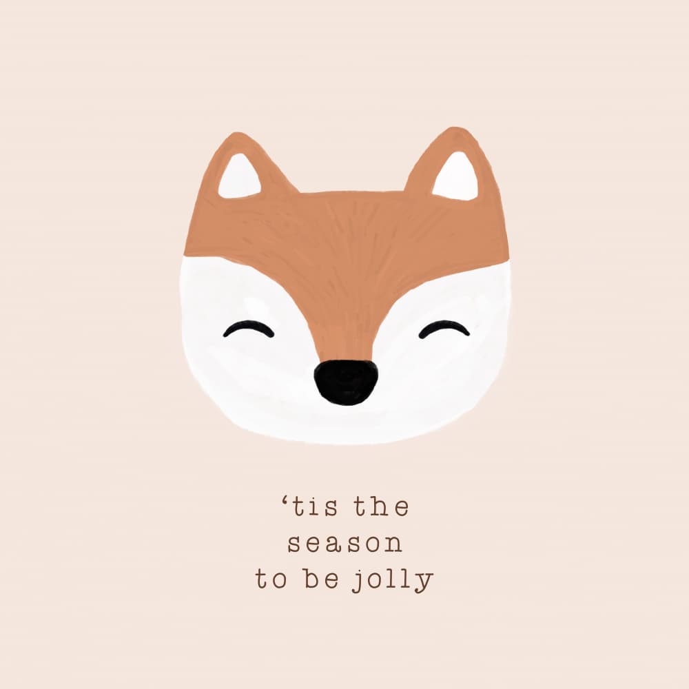 Happy Christmas Fox by Orara Studio — canvas wall art