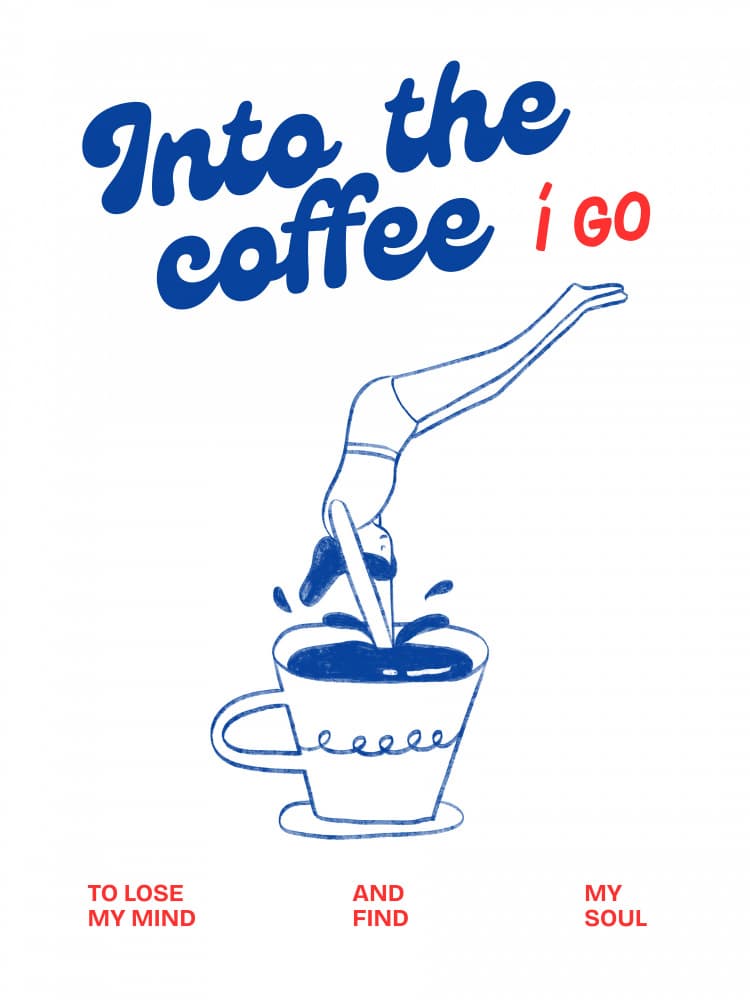 Diving Into Coffee by Ohkimiko — canvas wall art