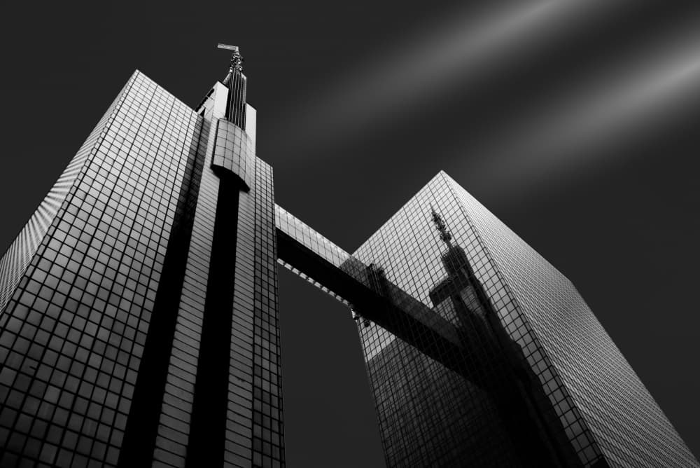 Urban Towers Connection by monique gilleman — canvas wall art