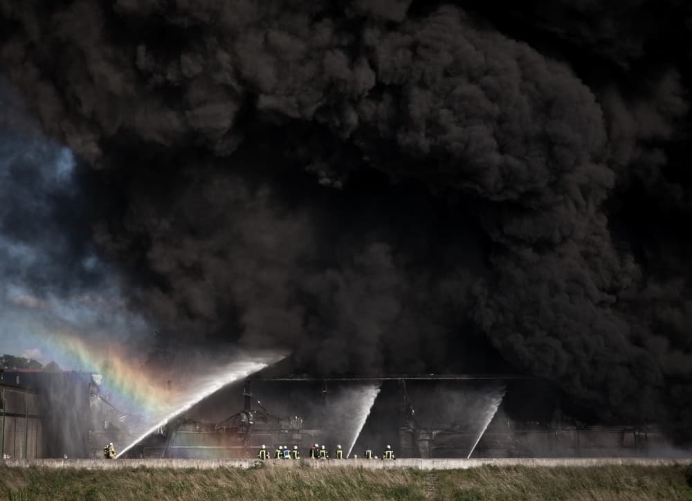 Rainbow Over Smoke by Erkan Camlilar — canvas wall art