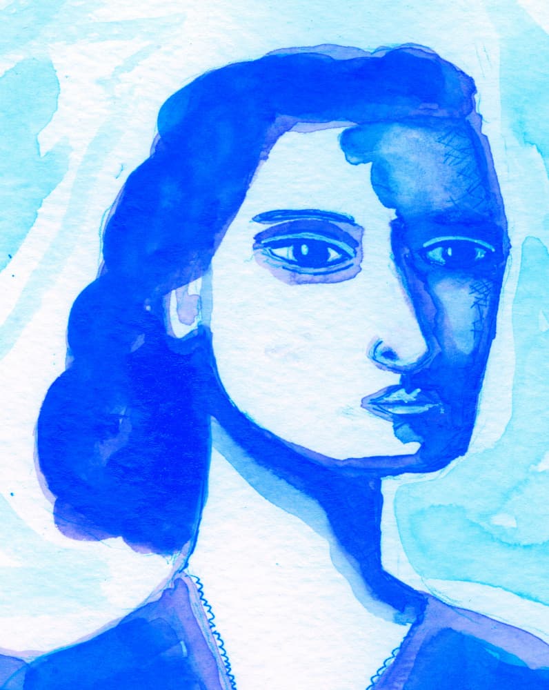 Serene Blue Woman by Sharyn Bursic — canvas wall art