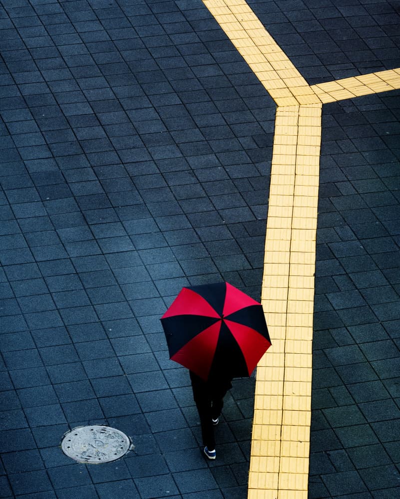Red Umbrella Walker by HAN dong hee — canvas wall art