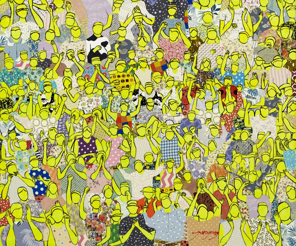 Vibrant Cheering Crowd by Jukyong Park — canvas wall art