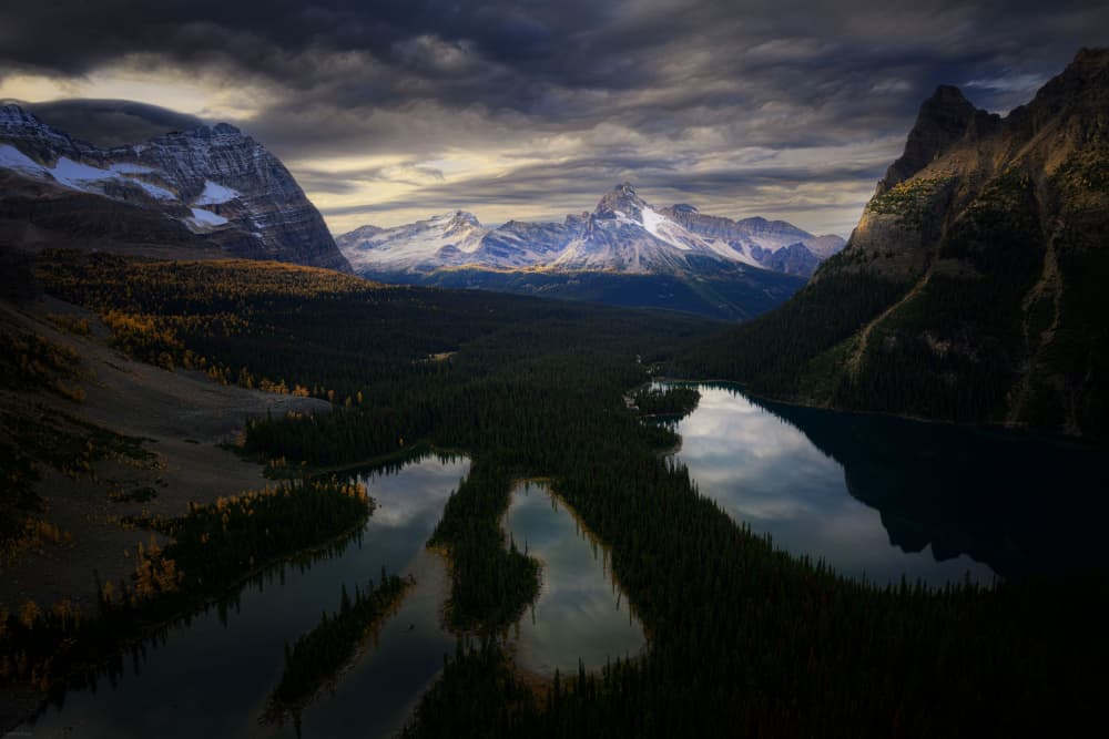 Autumn Mountain Lake Reflection by Johnny Zhang — canvas wall art