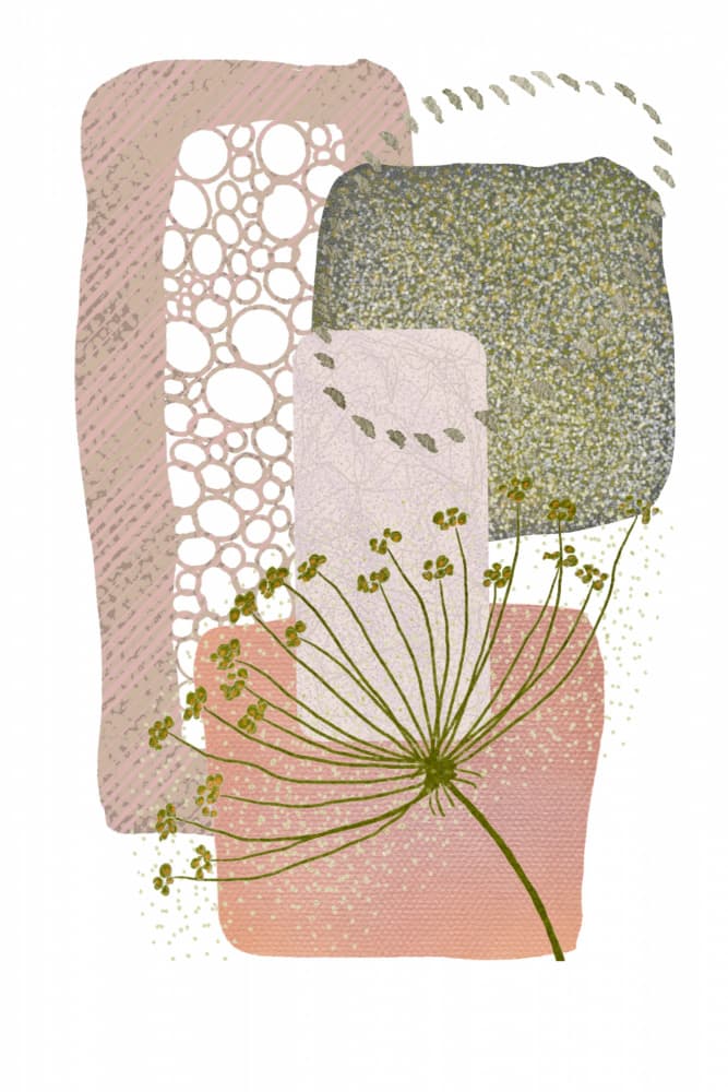 Blush Green Abstract Flower by Sally Ann Moss — canvas wall art