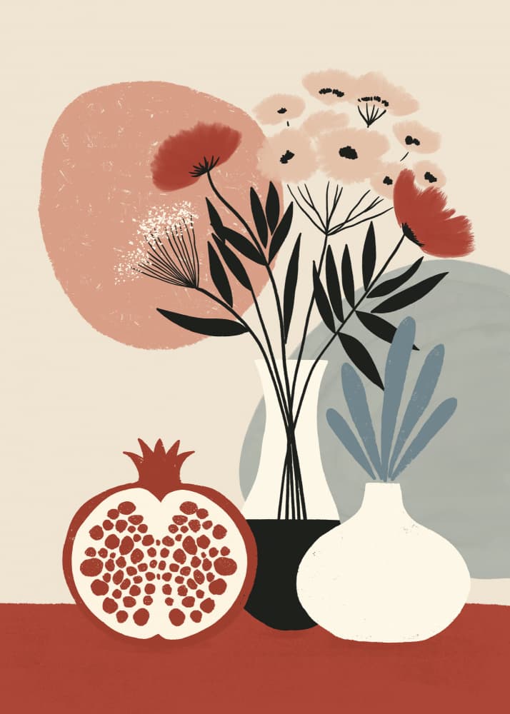 Modern Botanical Still Life by Katarzyna Gąsiorowska — canvas wall art